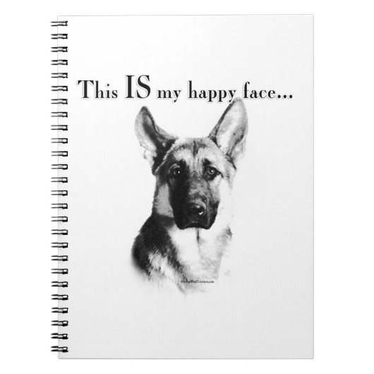 German Shepherd Happy Face Notizblock (Vorderseite)