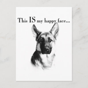 German Shepherd Happy Face Postkarte
