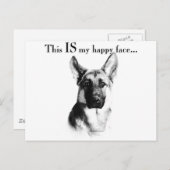 German Shepherd Happy Face Postkarte (Vorne/Hinten)