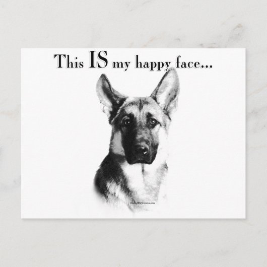 German Shepherd Happy Face Postkarte (Vorderseite)