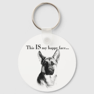 German Shepherd Happy Face Schlüsselanhänger