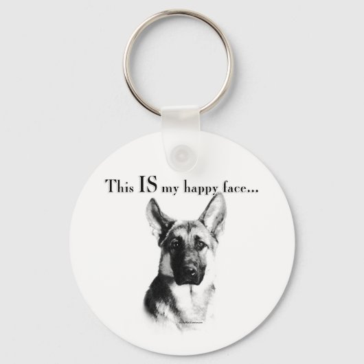German Shepherd Happy Face Schlüsselanhänger (Vorderseite)