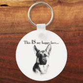 German Shepherd Happy Face Schlüsselanhänger (Rückseite)