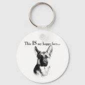 German Shepherd Happy Face Schlüsselanhänger (Rückseite)