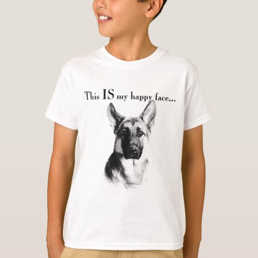 German Shepherd Happy Face T-Shirt (Vorderseite)