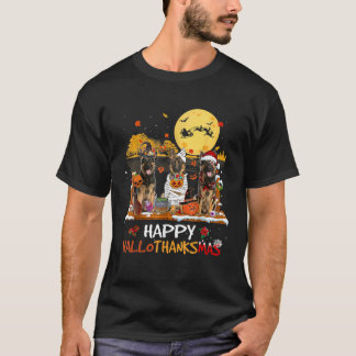 German Shepherd Happy Hallothanksmas Halloween Tha T-Shirt