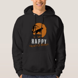 German Shepherd Happy Howl-O-Ween Vintag Funny Hoodie