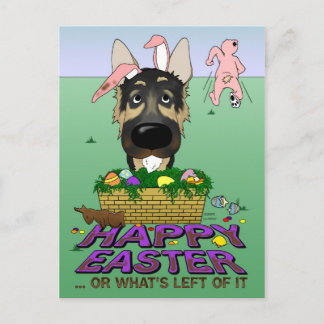 German Shepherd Happy Oaster Feiertagspostkarte