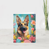 German Shepherd Happy Oaster Karte (Vorderseite)