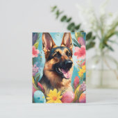 German Shepherd Happy Oaster Postkarte (Stehend Vorderseite)