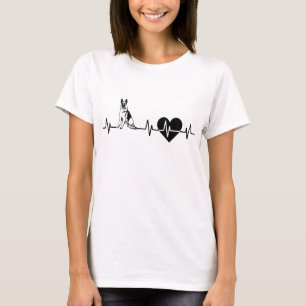 German Shepherd Heartbeat I Liebe My German Shephe T-Shirt