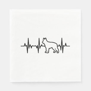 German Shepherd Heartbeat Serviette