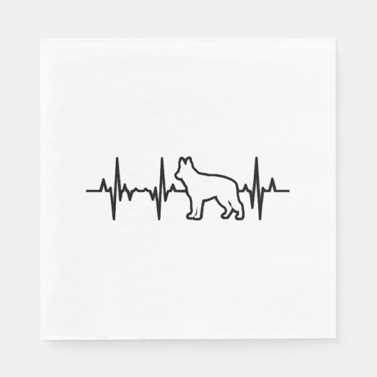 German Shepherd Heartbeat Serviette (Vorderseite)