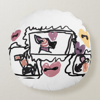 German Shepherd hearts Rundes Kissen