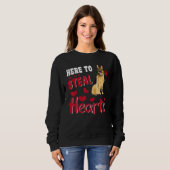 German Shepherd Here To Steal Hearts Dog Valentine Sweatshirt (Vorne ganz)