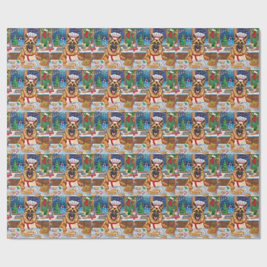 German Shepherd Holiday Baking: Festliche Weihnach Geschenkpapier (Flach)