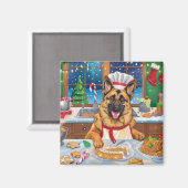 German Shepherd Holiday Baking: Festliche Weihnach Magnet (Vorderseite/Rückseite)