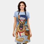 German Shepherd Holiday Baking: Festliche Weihnach Schürze (Getragen)