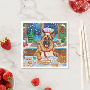 German Shepherd Holiday Baking: Festliche Weihnach Serviette