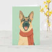 German Shepherd Holiday Greeting Karte (Gelbe Blume)