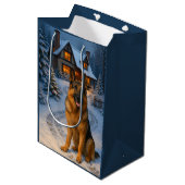 German Shepherd Holiday  Mittlere Geschenktüte (Vorderseite Schrägansicht)