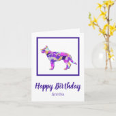German Shepherd Hund Silhouette PPY&B Geburtstag Karte (Gelbe Blume)