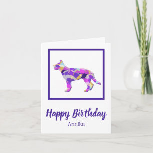 German Shepherd Hund Silhouette PPY&B Geburtstag Karte