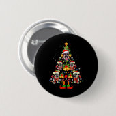 German Shepherd Hund Weihnachtsmannmütze Weihnacht Button (Vorne & Hinten)