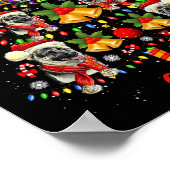 German Shepherd Hund Weihnachtsmannmütze Weihnacht Poster (Ecke)