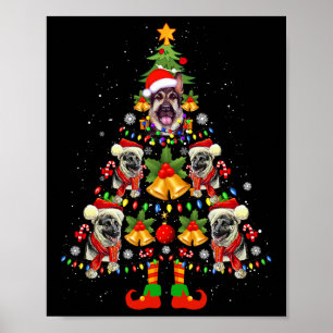 German Shepherd Hund Weihnachtsmannmütze Weihnacht Poster
