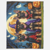 German Shepherd Hunde Pumpkin Halloween Funny Fleecedecke (Vorderseite)