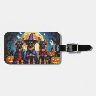 German Shepherd Hunde Pumpkin Halloween Funny Gepäckanhänger