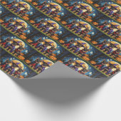 German Shepherd Hunde Pumpkin Halloween Funny Geschenkpapier (Ecke)