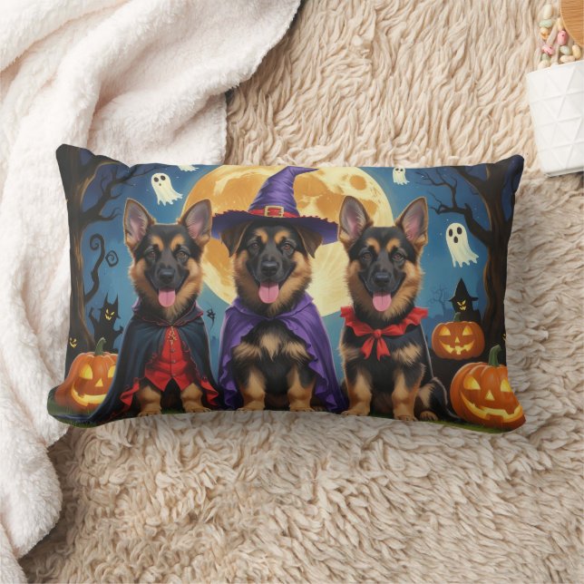 German Shepherd Hunde Pumpkin Halloween Funny Lendenkissen (Decke)