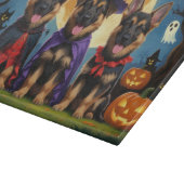 German Shepherd Hunde Pumpkin Halloween Funny Schneidebrett (Ecke)