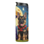 German Shepherd Hunde Pumpkin Halloween Funny Thermosbecher (Nach rechts gedreht)