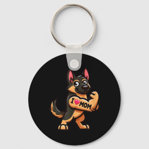 German Shepherd I Liebe Mama Funny Dog Tattoo Schlüsselanhänger