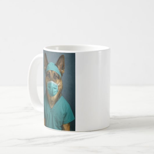 German Shepherd in Scrubs Kaffeetasse (Vorderseite Links)