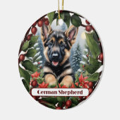 German Shepherd Joy: Weihnachten individuell gesta Keramik Ornament (Links)