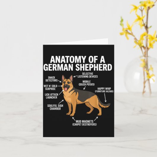 German Shepherd Karte (Gelbe Blume)