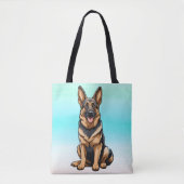 German Shepherd Lächeln Tasche (Vorderseite)