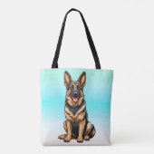 German Shepherd Lächeln Tasche (Rückseite)