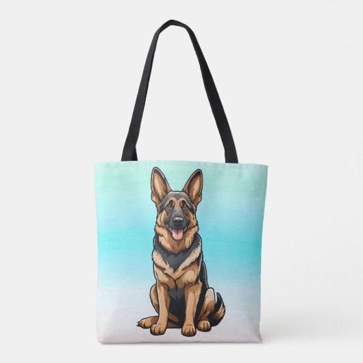 German Shepherd Lächeln Tasche (Rückseite)