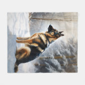German Shepherd Let It Snow Weihnachten Fleecedecke (Vorderseite (Horizontal))