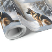 German Shepherd Let It Snow Weihnachten Geschenkpapier (Rolleneckpunkt)
