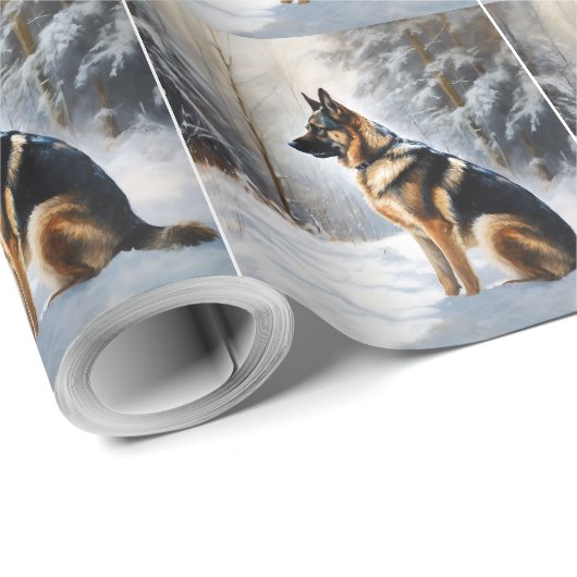 German Shepherd Let It Snow Weihnachten Geschenkpapier (Rolleneckpunkt)