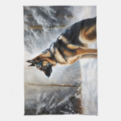 German Shepherd Let It Snow Weihnachten Geschirrtuch (Vertikal)