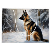 German Shepherd Let It Snow Weihnachten Große Geschenktüte (Rückseite)
