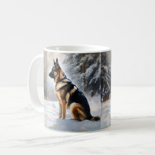 German Shepherd Let It Snow Weihnachten Kaffeetasse (Vorderseite Links)