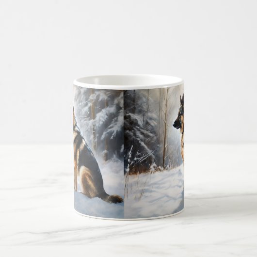 German Shepherd Let It Snow Weihnachten Kaffeetasse (Mittel)